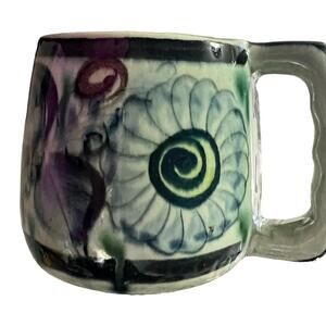 Tonala Mexican Stoneware Jalisco Mug by Manuel R Wexler 16 ounce Vintage Limited